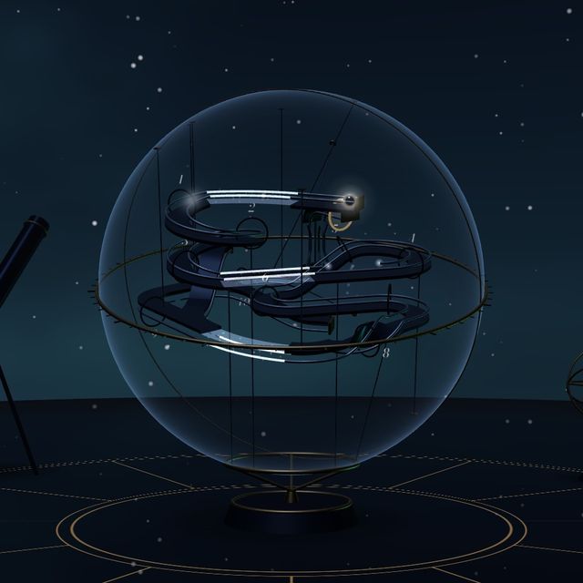 The sphere in an observatory under a meteor shower